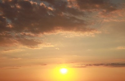 Picturesque view of beautiful sky with clouds at sunset