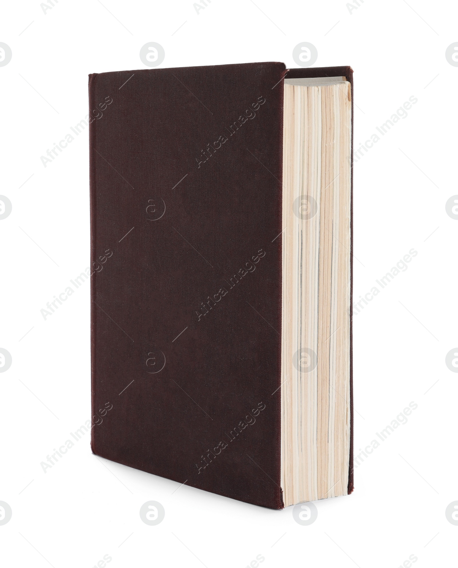 Photo of One old hardcover book isolated on white