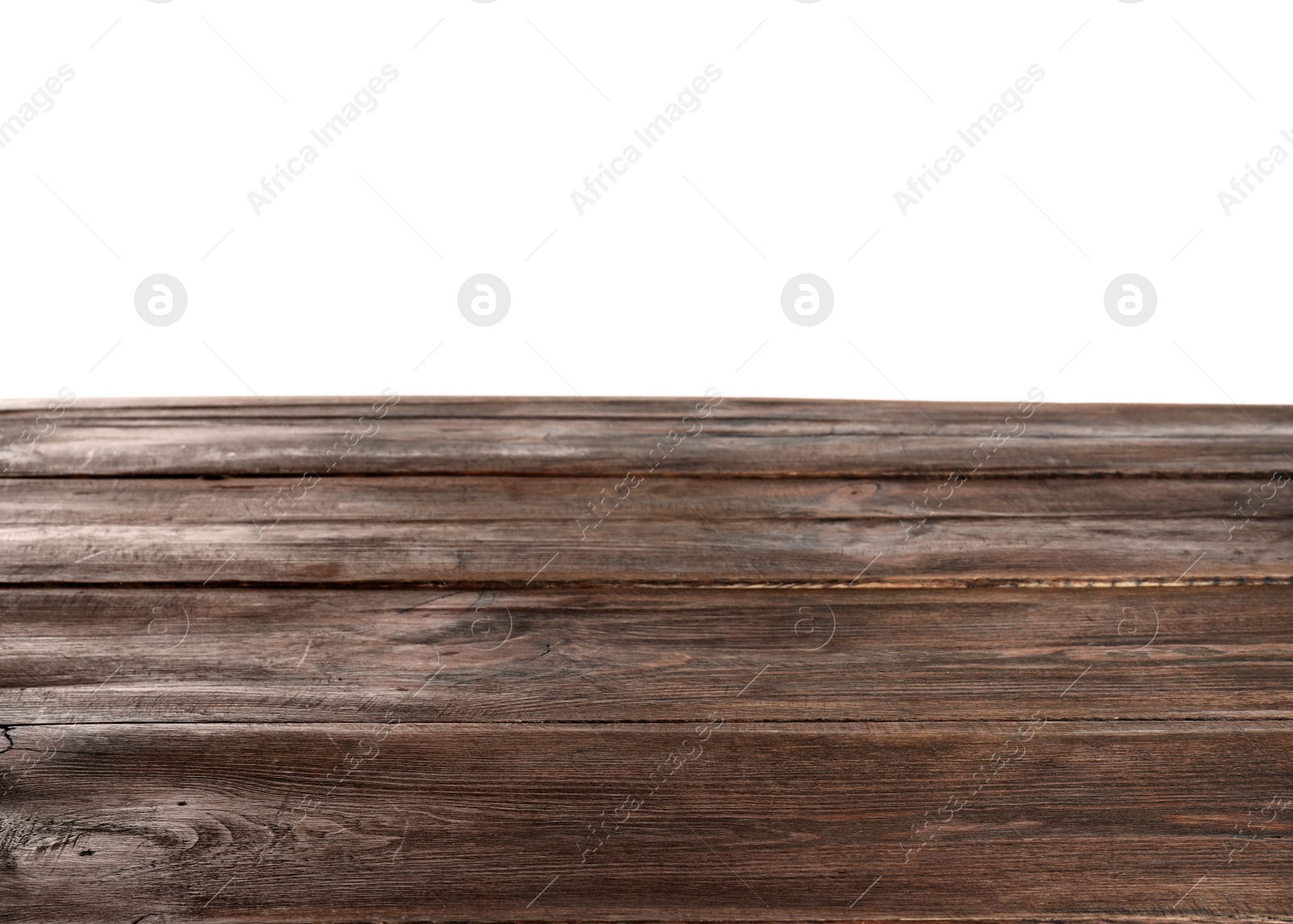 Photo of Empty wooden table on white background. Mockup for design