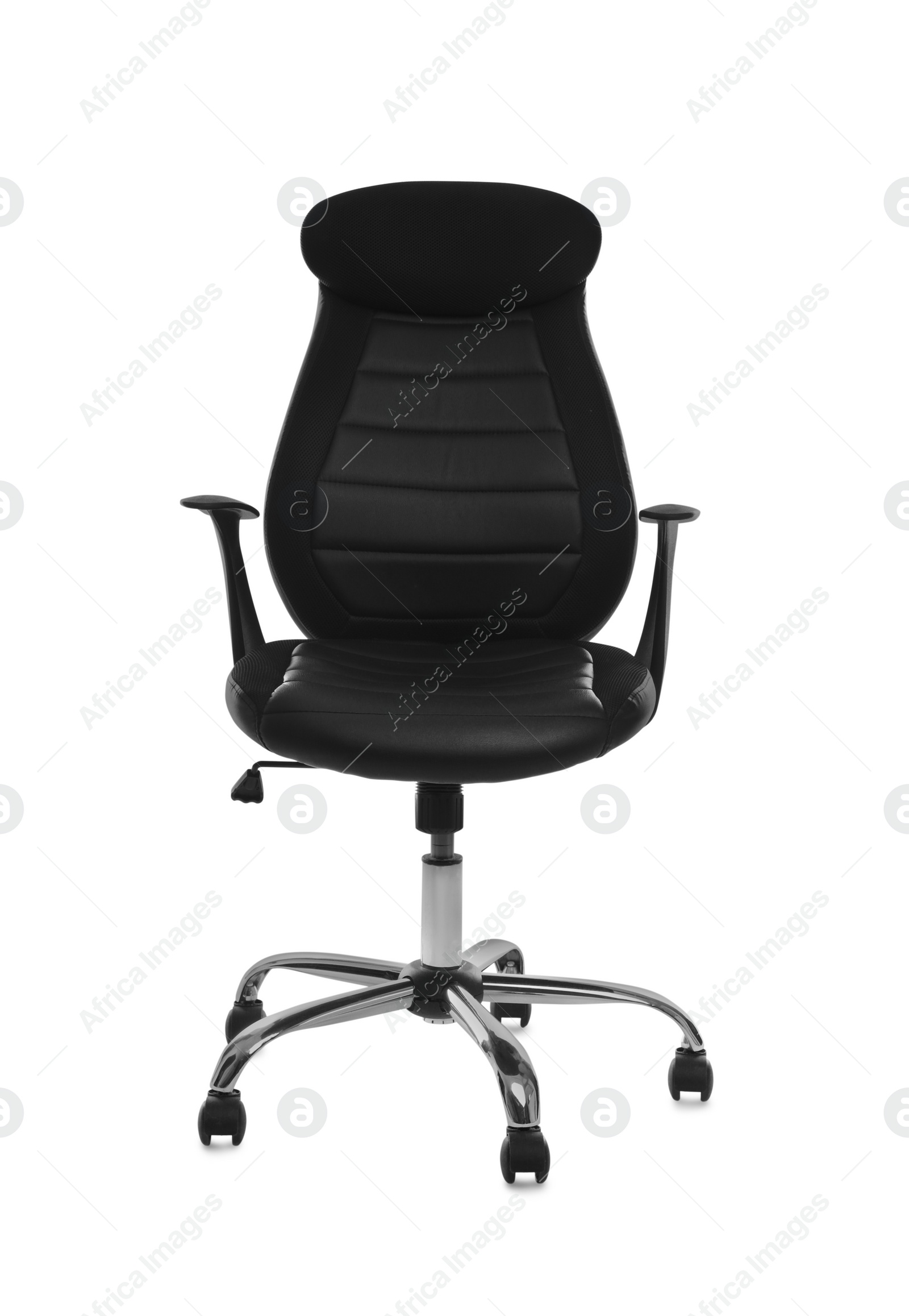 Photo of Comfortable leather office chair isolated on white