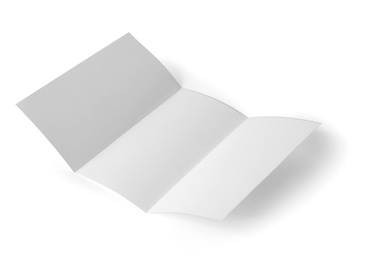 Photo of Blank brochure on white background. Mock up for design