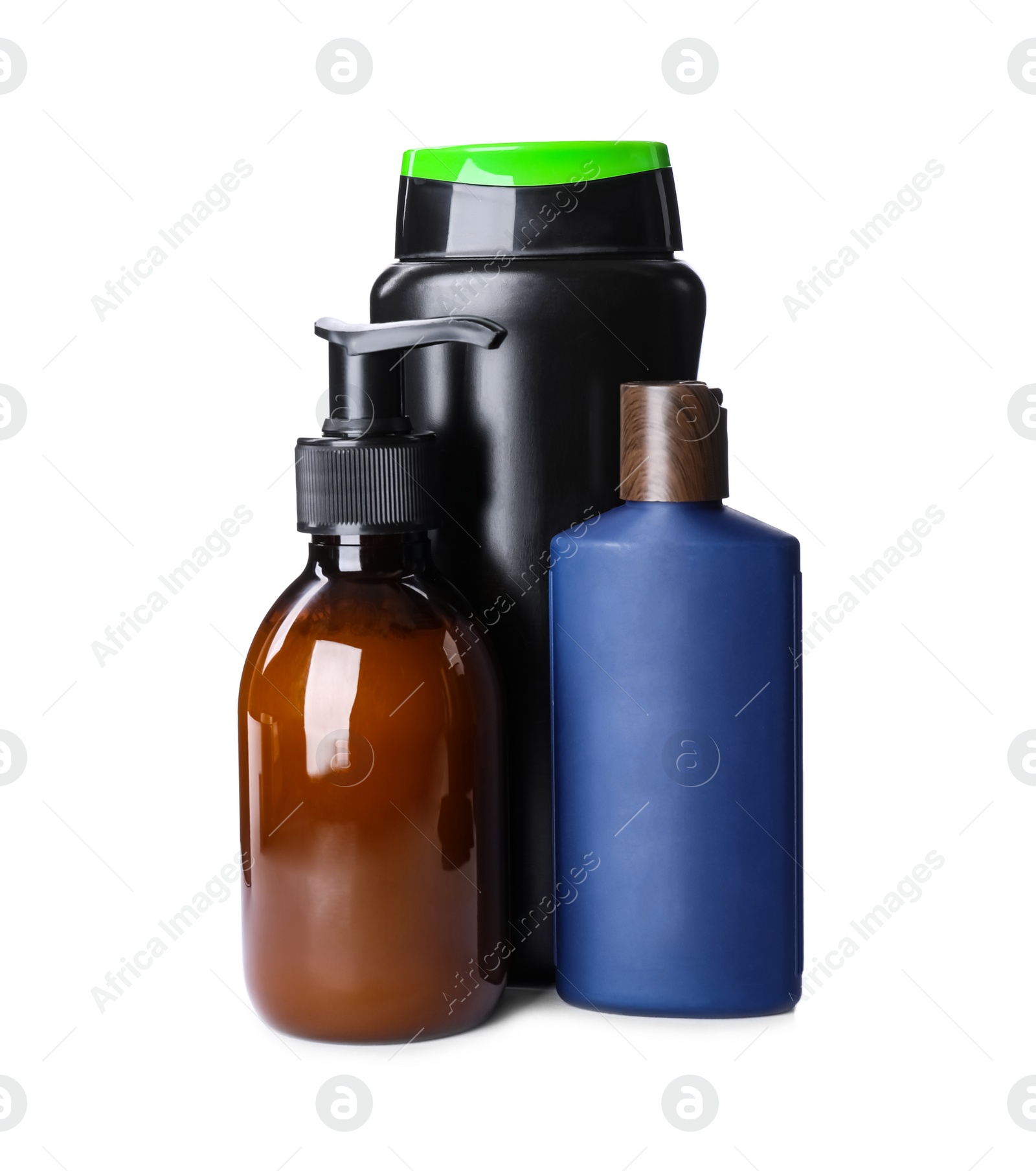 Photo of Set of different men's cosmetic products isolated on white