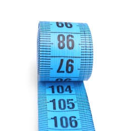 Photo of Measuring tape on white background