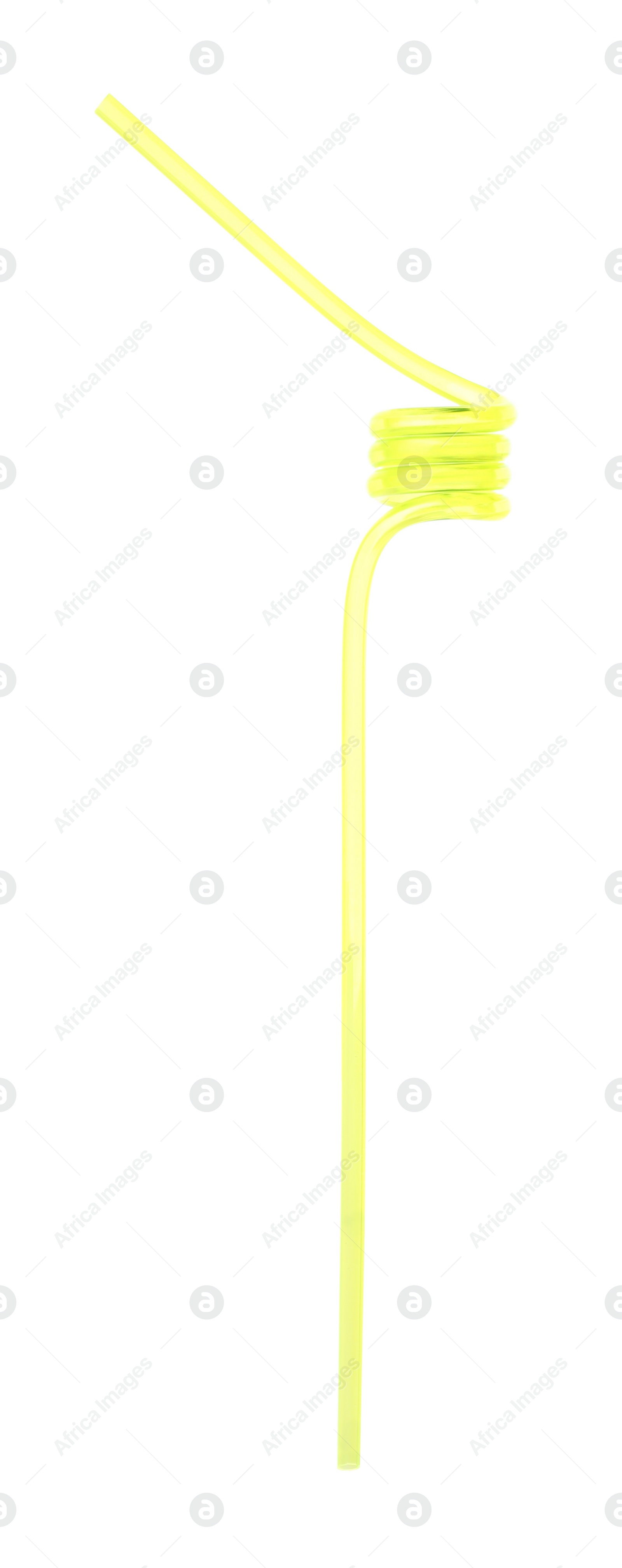 Photo of Yellow plastic cocktail tube isolated on white