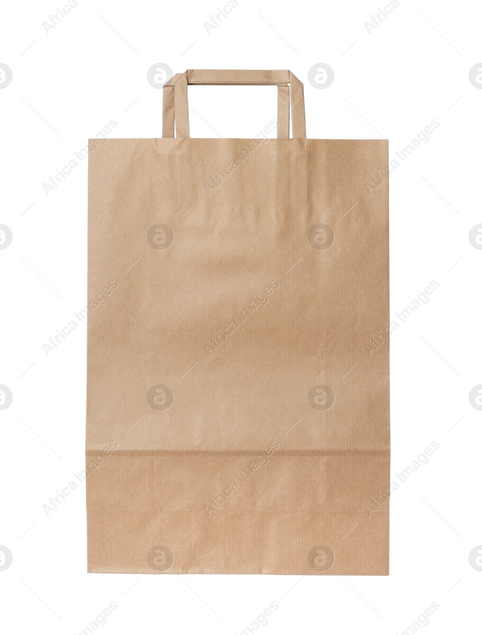 Photo of Kraft shopping paper bag isolated on white