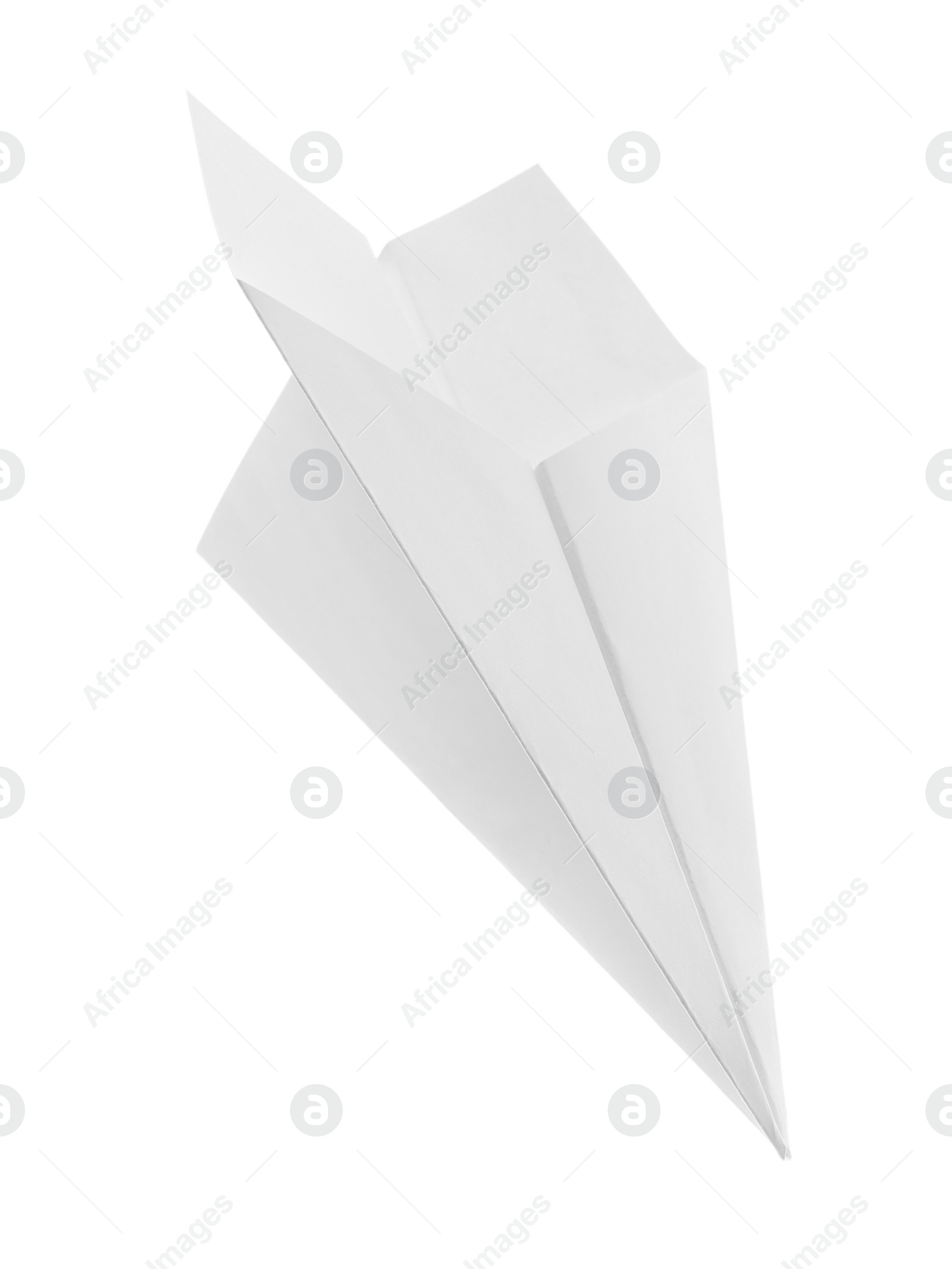 Photo of One handmade paper plane isolated on white