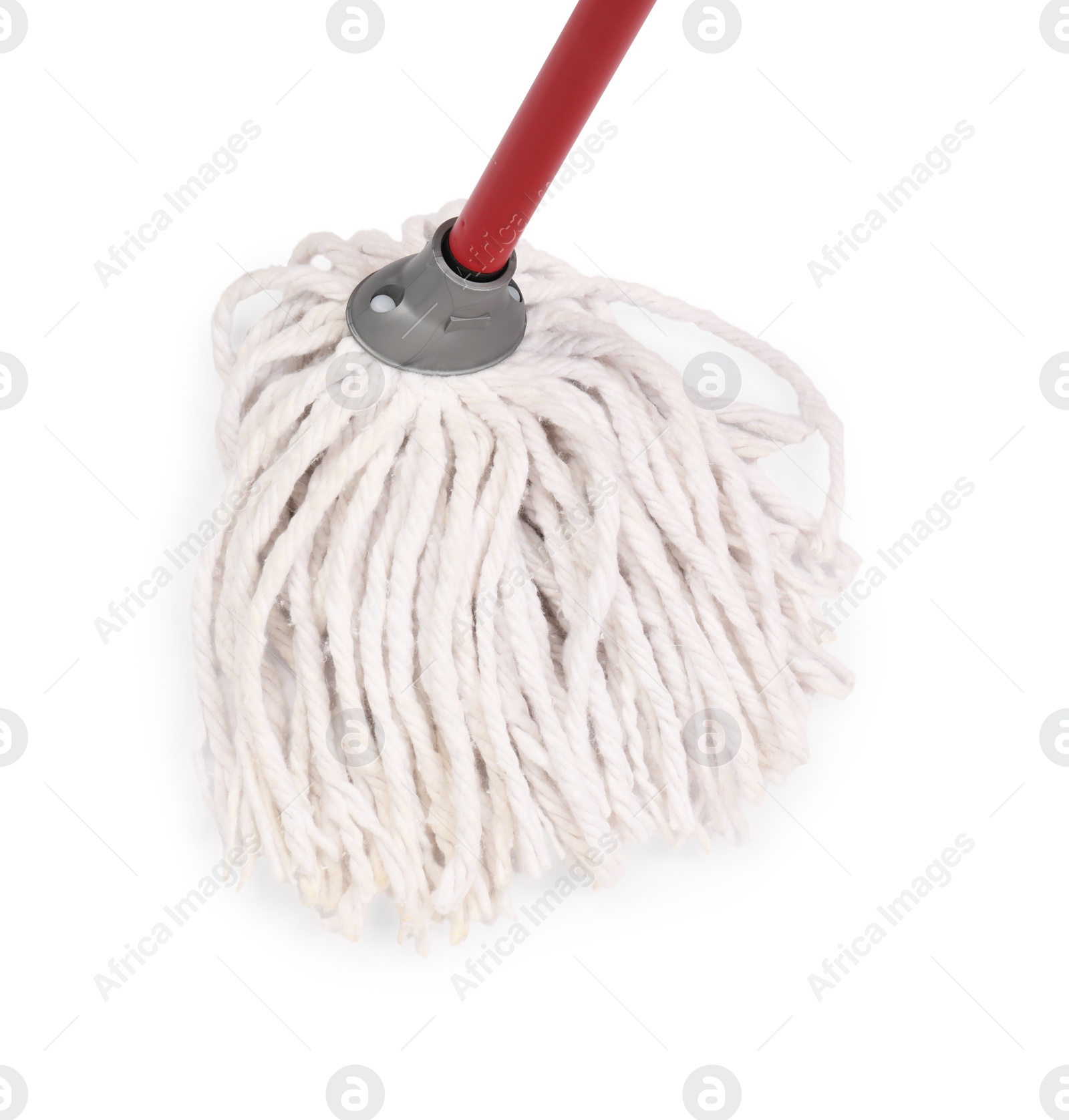 Photo of Mop with plastic handle isolated on white