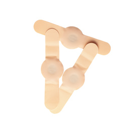 Photo of Medical sticking plasters isolated on white. First aid item