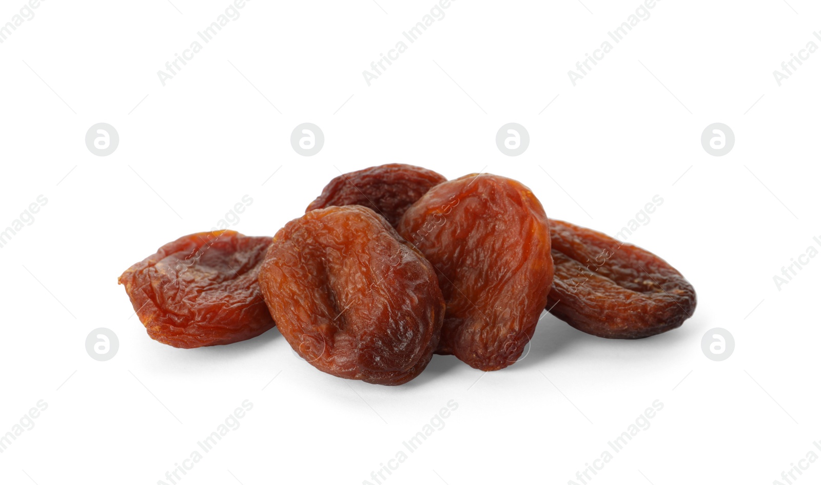 Photo of Tasty dried apricots isolated on white. Healthy snack