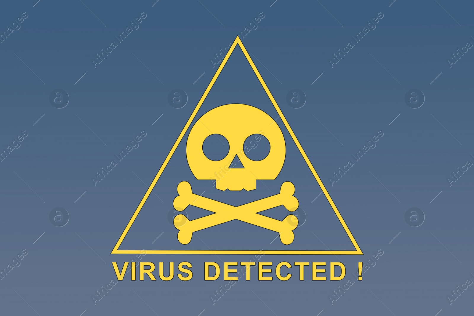 Illustration of Warning about virus attack to protect information. Illustration