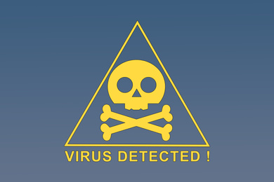 Illustration of Warning about virus attack to protect information. Illustration