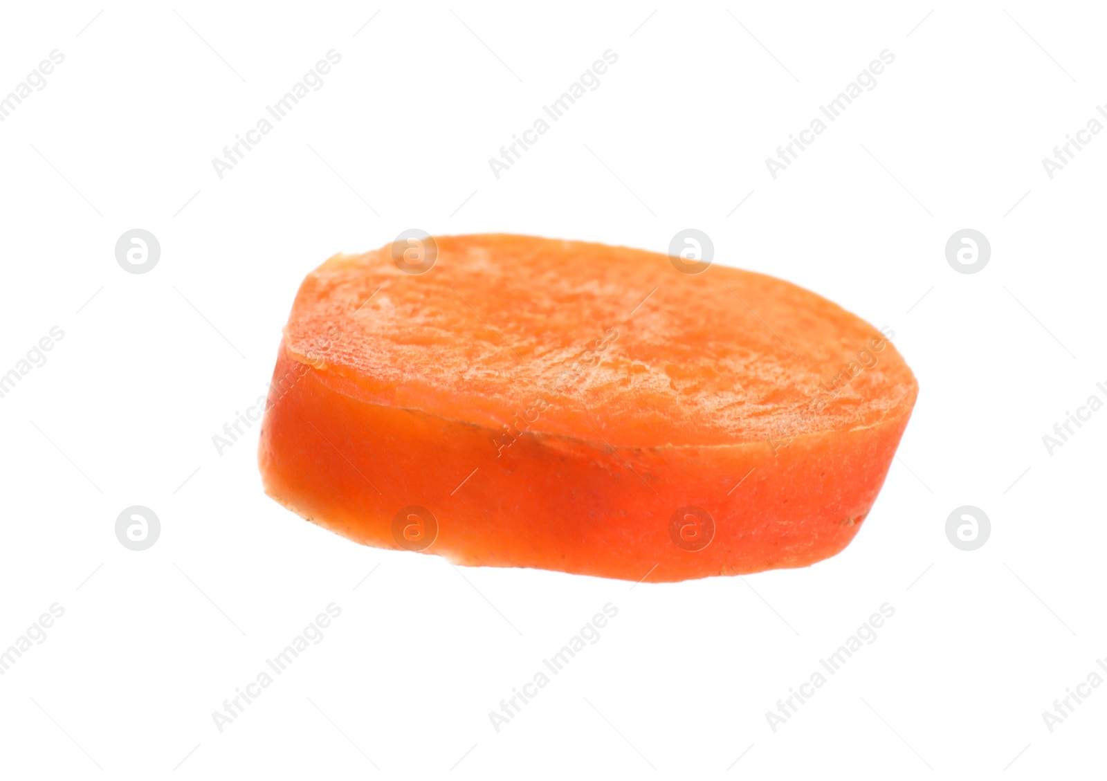 Photo of Slice of fresh ripe carrot isolated on white