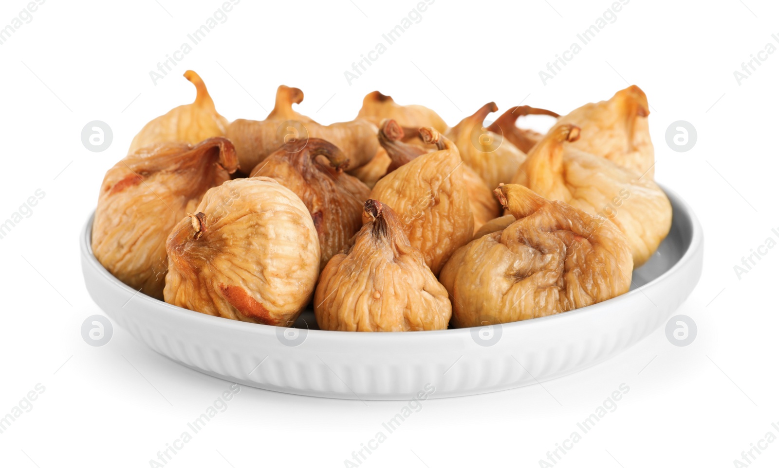 Photo of Tasty dried fig fruits isolated on white