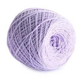 Soft violet woolen yarn isolated on white