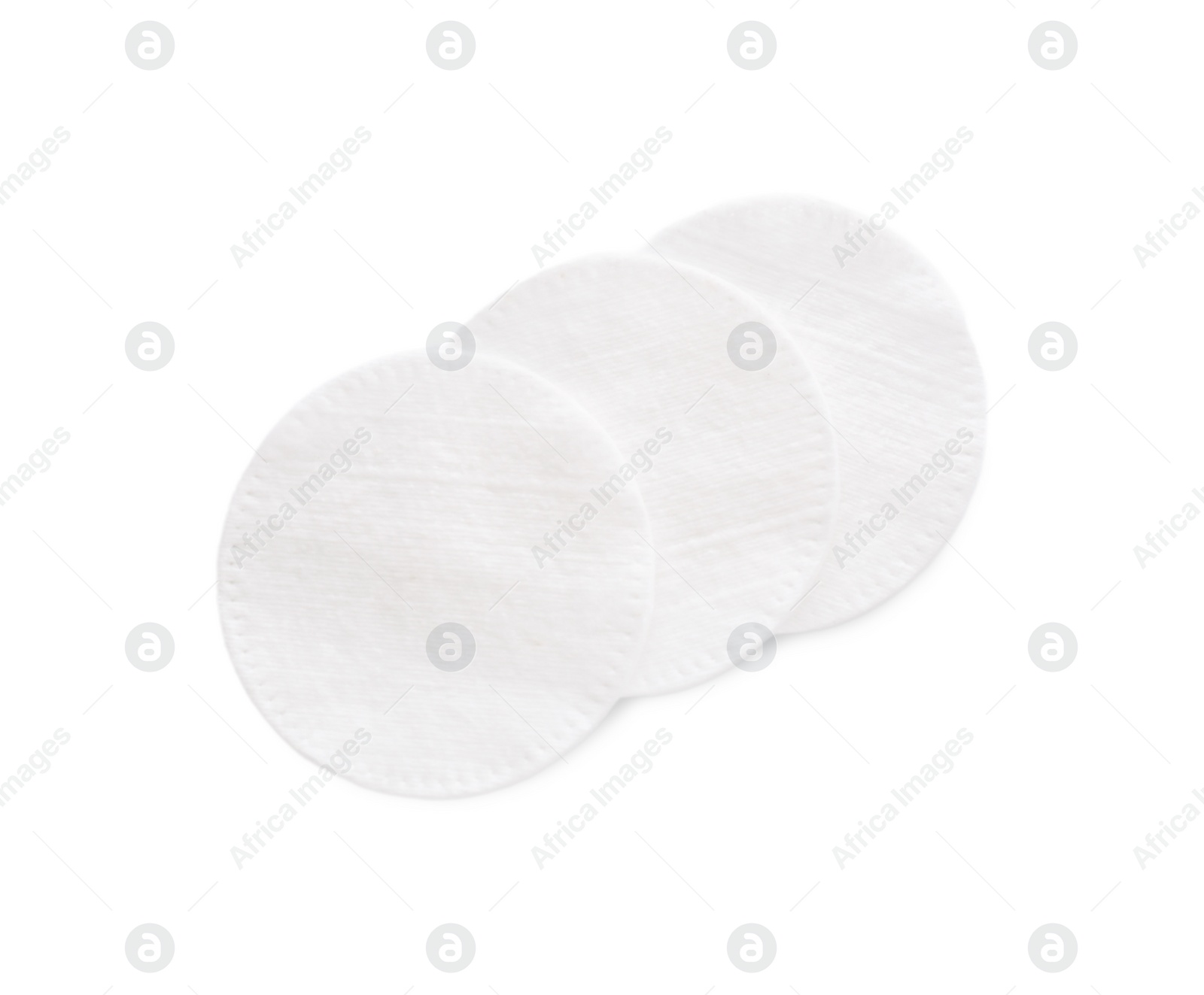 Photo of Soft clean cotton pads on white background, top view