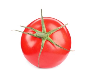 One red ripe tomato isolated on white