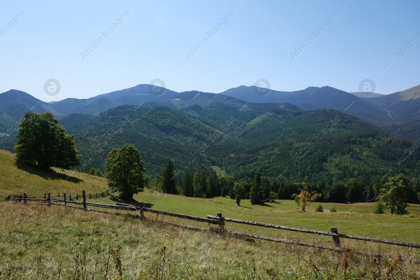 Photo of Beautiful view of landscape with mountain hills