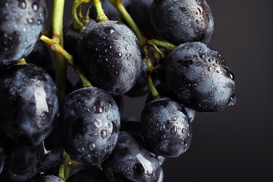 Bunch of fresh ripe juicy grapes as background. Closeup view