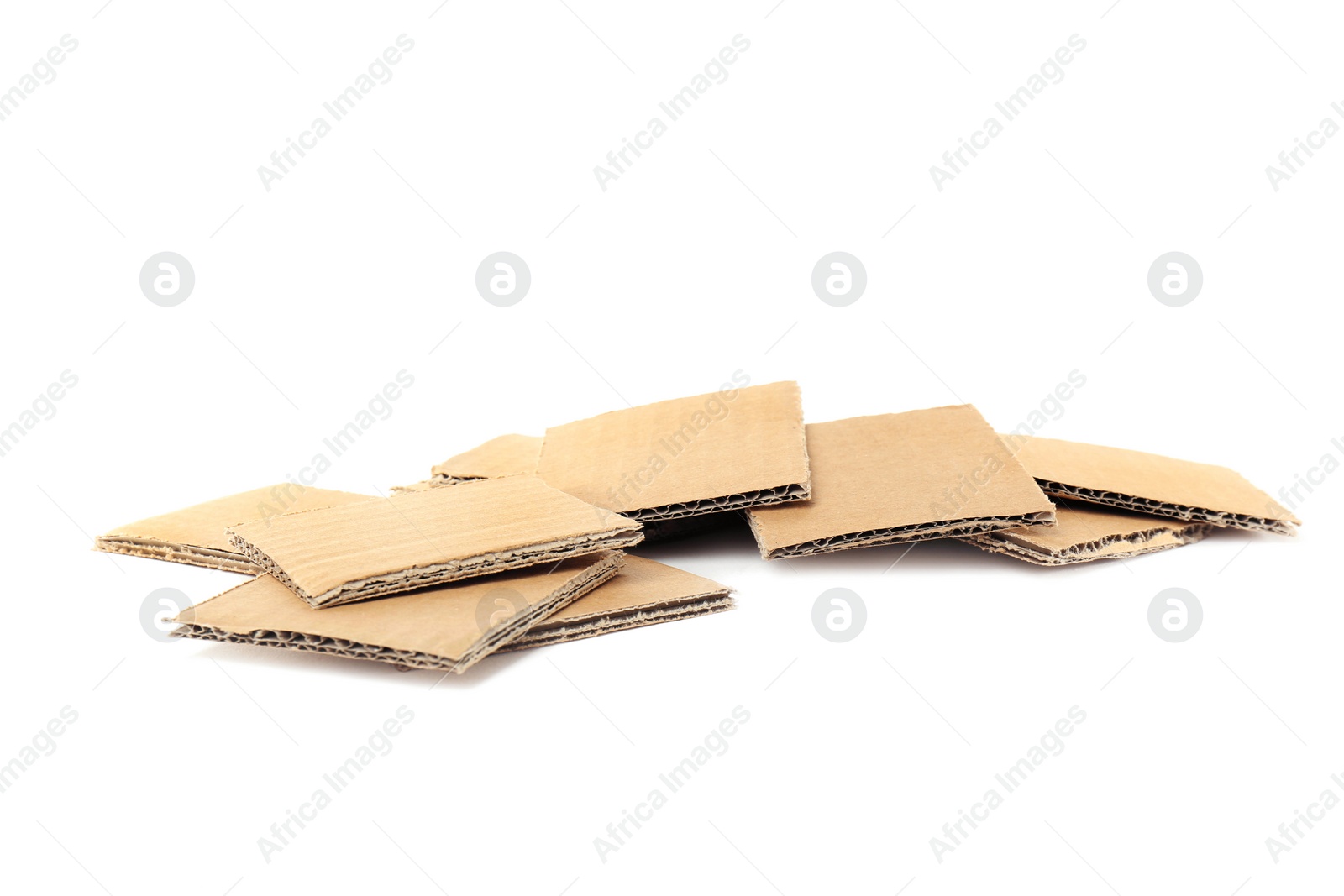Photo of Brown cardboard on white background. Recyclable material