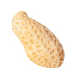 Photo of One fresh unpeeled peanut isolated on white