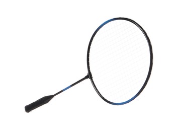 Photo of One badminton racket isolated on white. Sport equipment