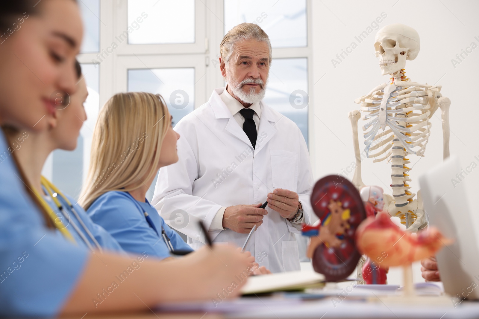 Photo of Doctor giving lecture for interns in university