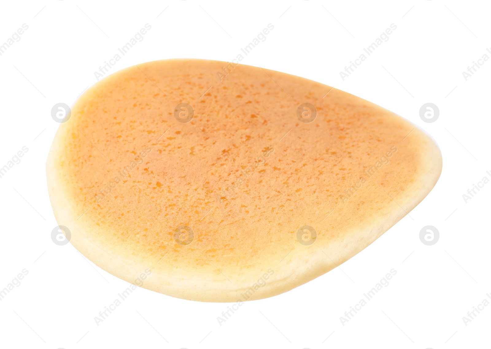 Photo of One delicious pancake isolated on white. Tasty breakfast