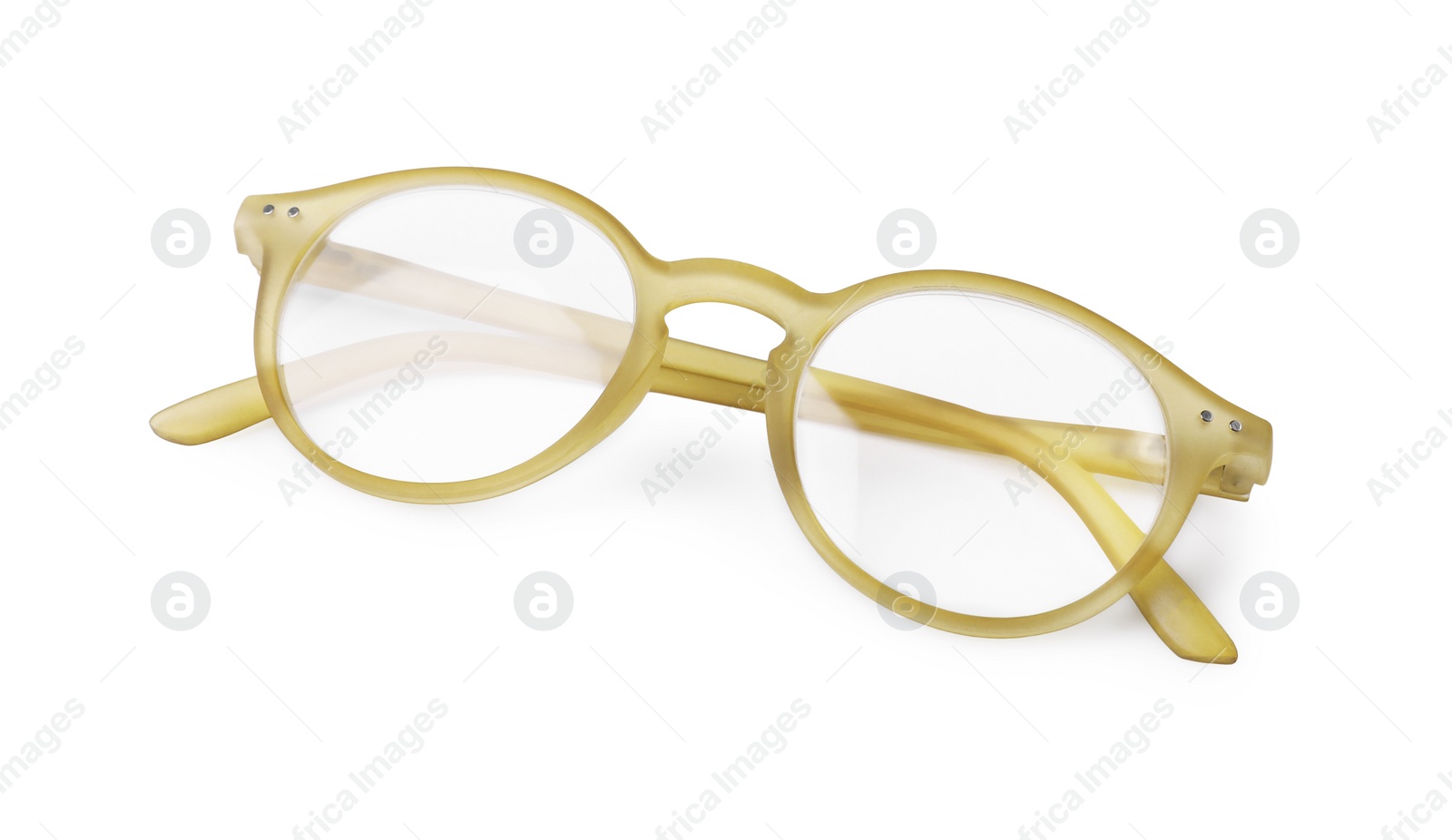 Photo of Glasses with corrective lenses on white background