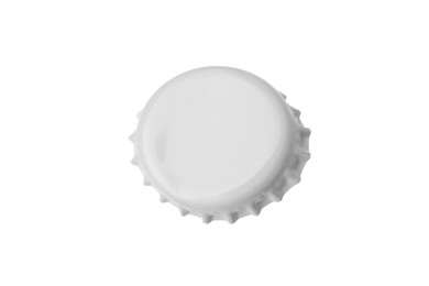 Photo of One blank beer bottle cap isolated on white