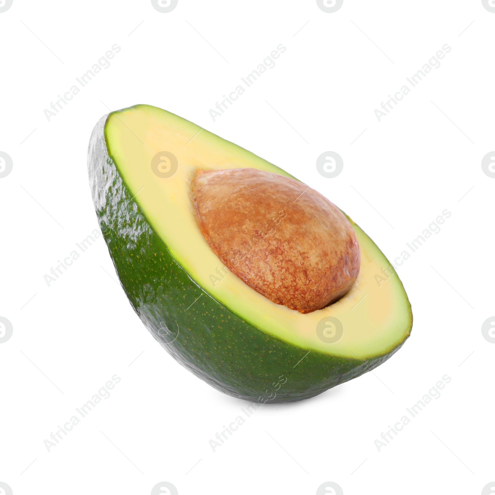 Photo of Half of ripe avocado isolated on white