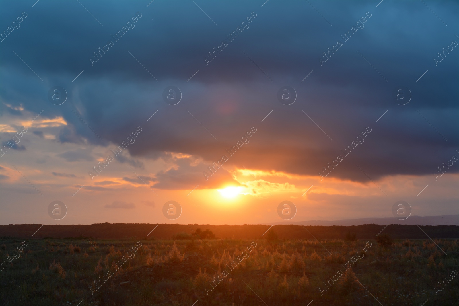 Photo of Picturesque view of beautiful countryside at sunset