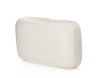 Photo of Soap bar on white background. Personal hygiene