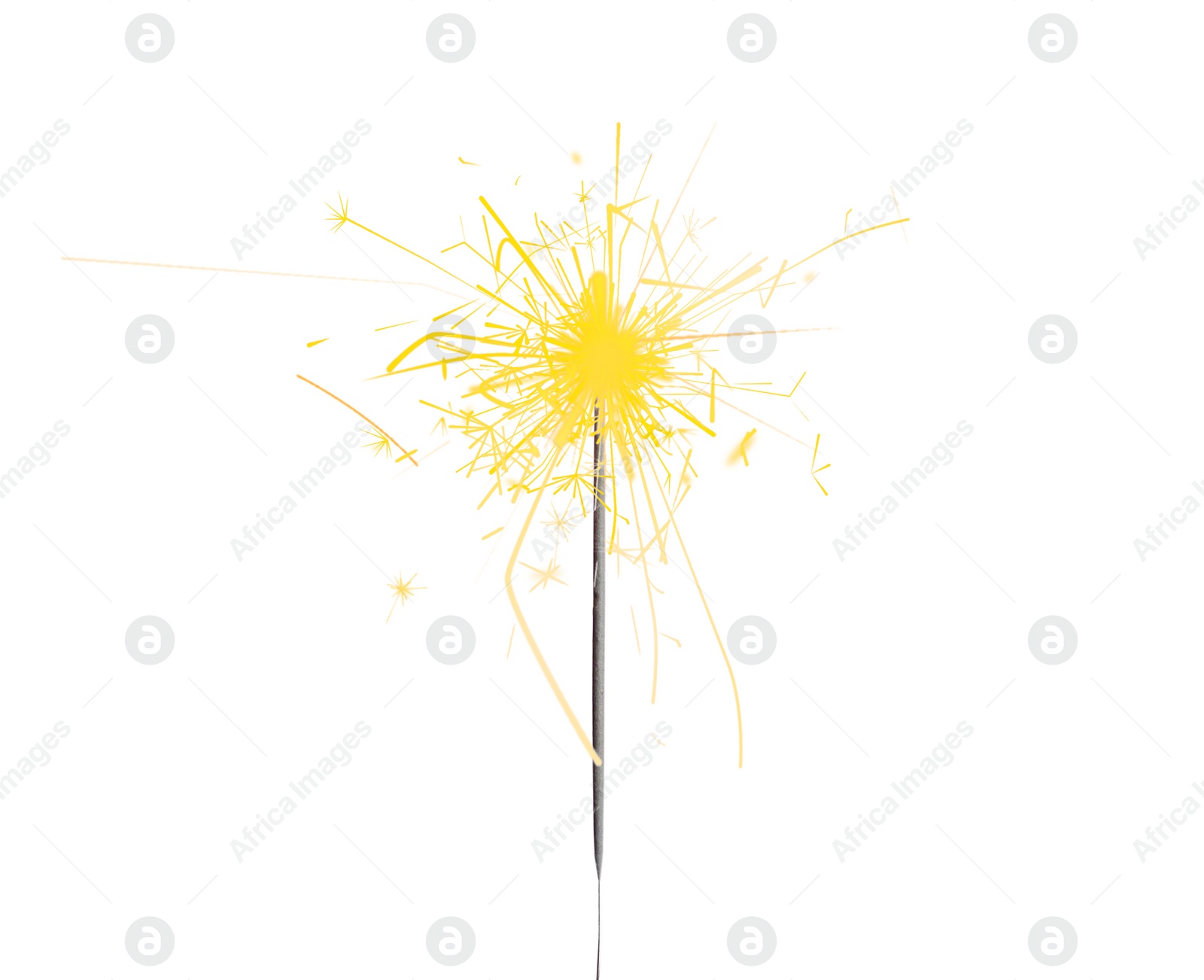 Image of Beautiful sparkler burning on white background. Party decor