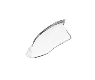 Piece of broken glass isolated on white