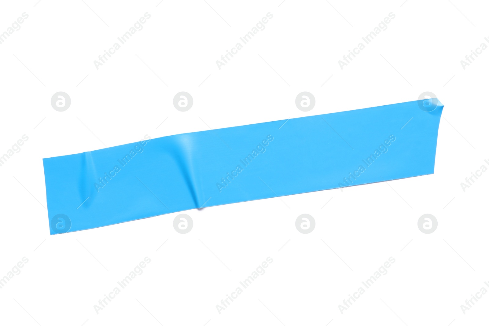 Photo of Piece of light blue insulating tape isolated on white, top view