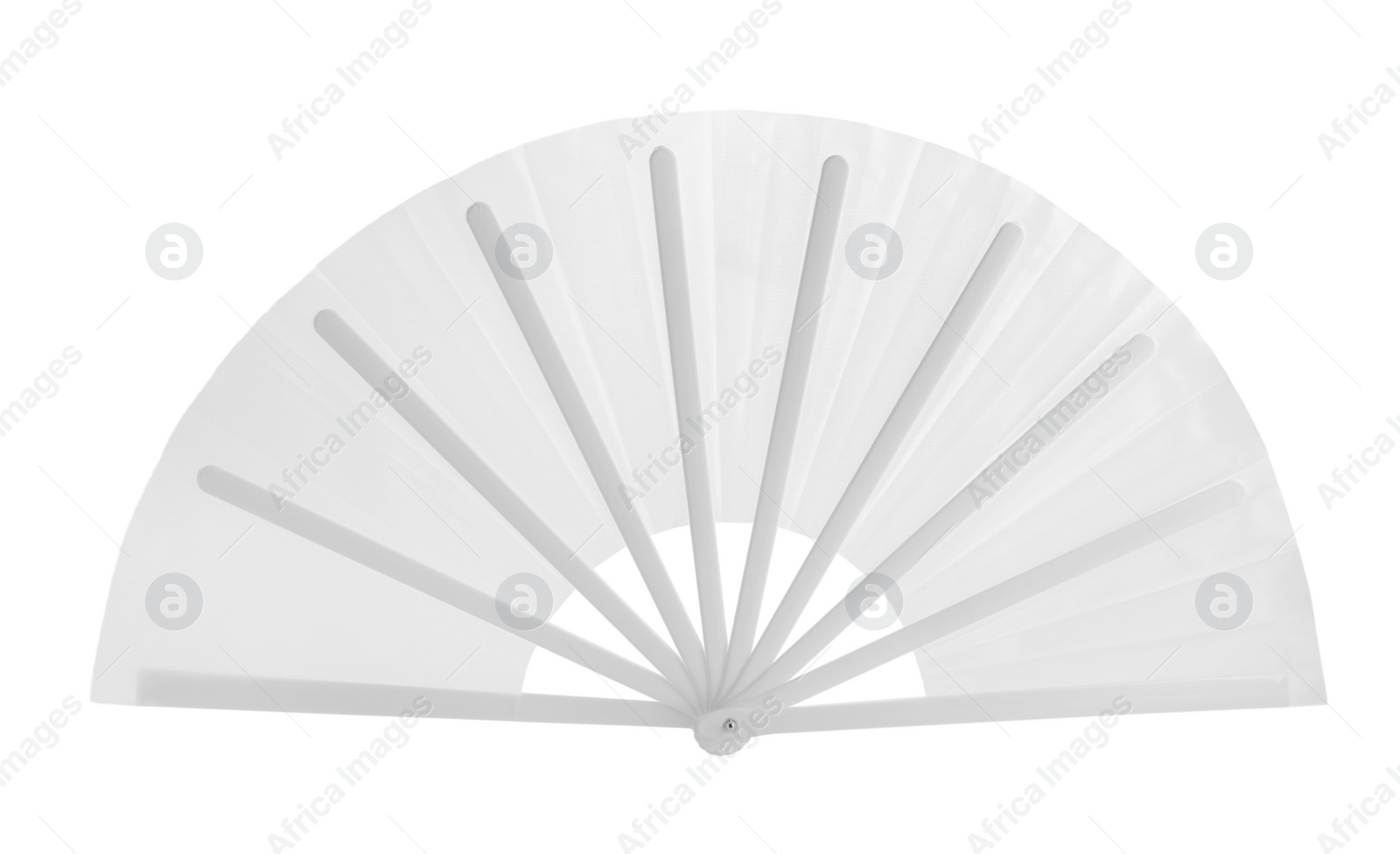 Photo of Opened light hand fan isolated on white