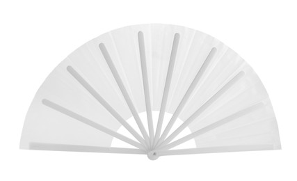 Photo of Opened light hand fan isolated on white