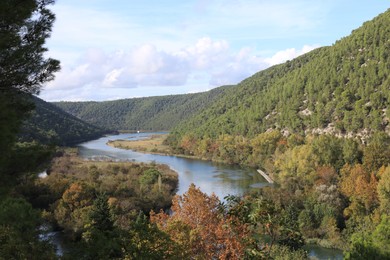 Picturesque view of beautiful river in mountains