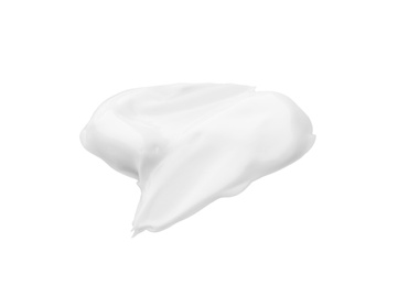 Sample of natural body cream on white background