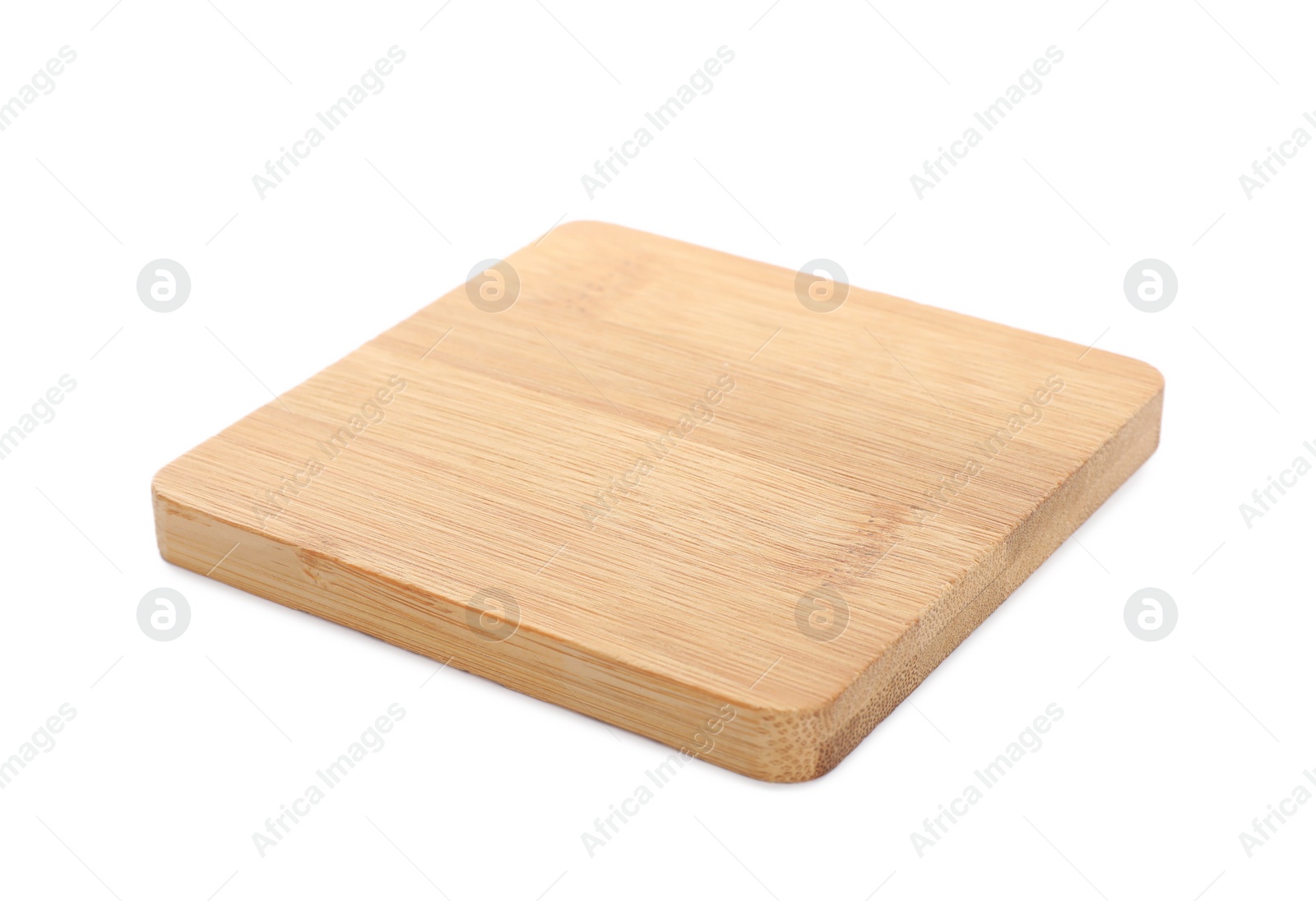 Photo of Stylish wooden cup coaster isolated on white