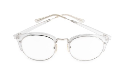 Photo of Stylish pair of glasses isolated on white