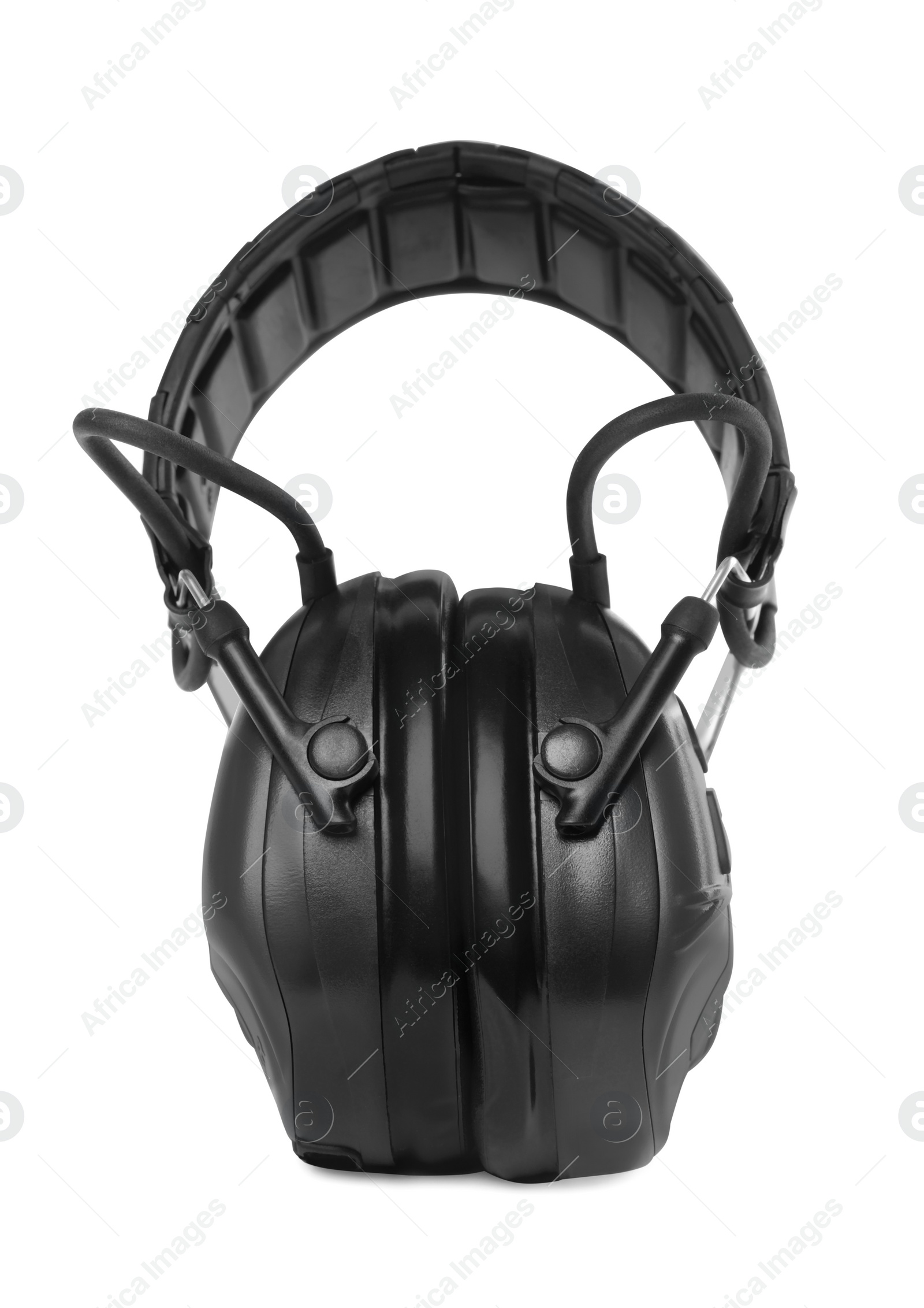 Photo of Tactical headphones on white background. Military training equipment