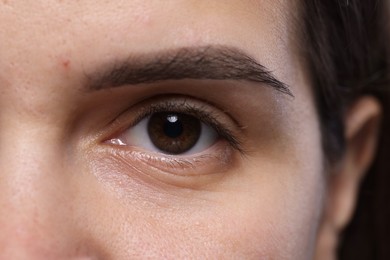 Closeup view of woman with beautiful eyes