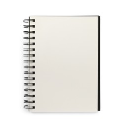 Photo of Open blank office notebook isolated on white