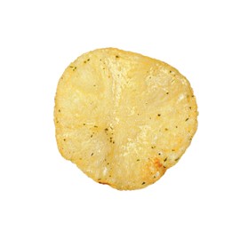 Photo of Tasty crispy potato chip isolated on white