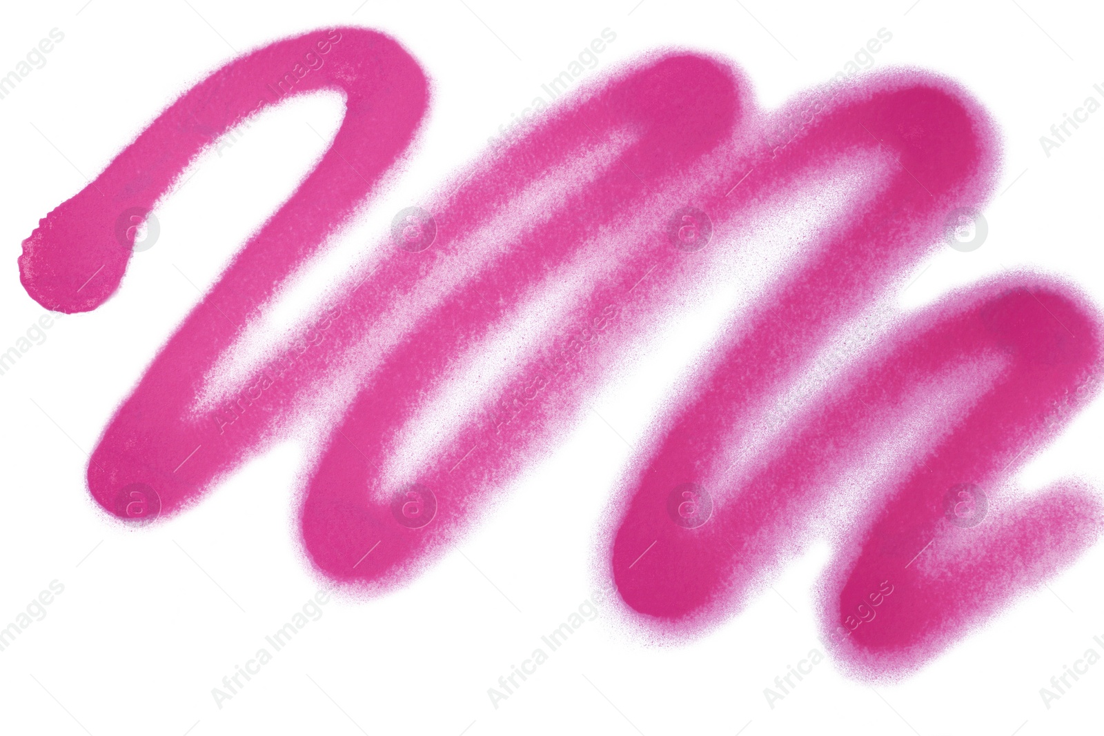 Photo of Doodles drawn by pink spray paint on white background