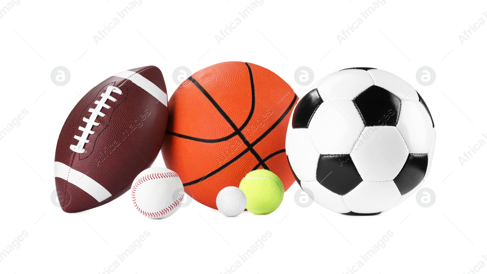 Photo of Many different sports balls isolated on white