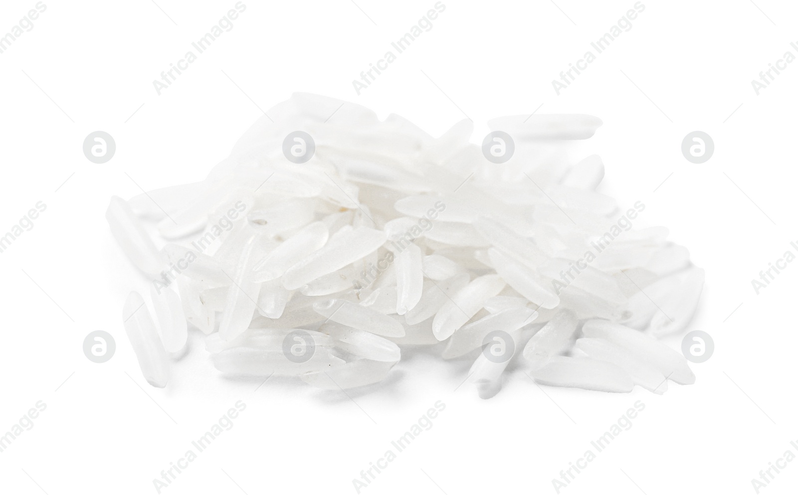 Photo of Pile of raw basmati rice isolated on white