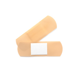 Photo of Medical sticking plasters isolated on white. First aid item