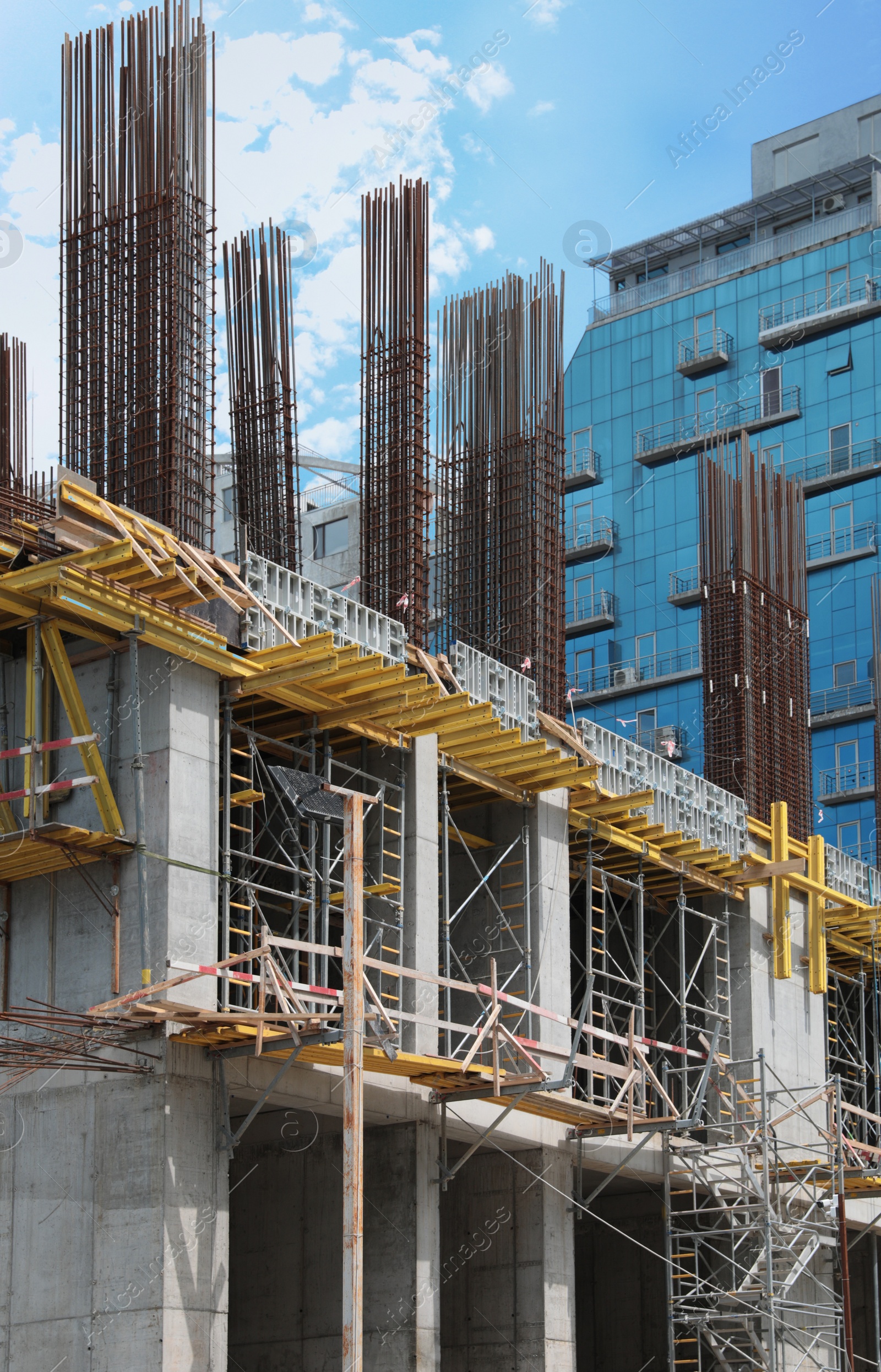 Photo of View of unfinished building on construction site